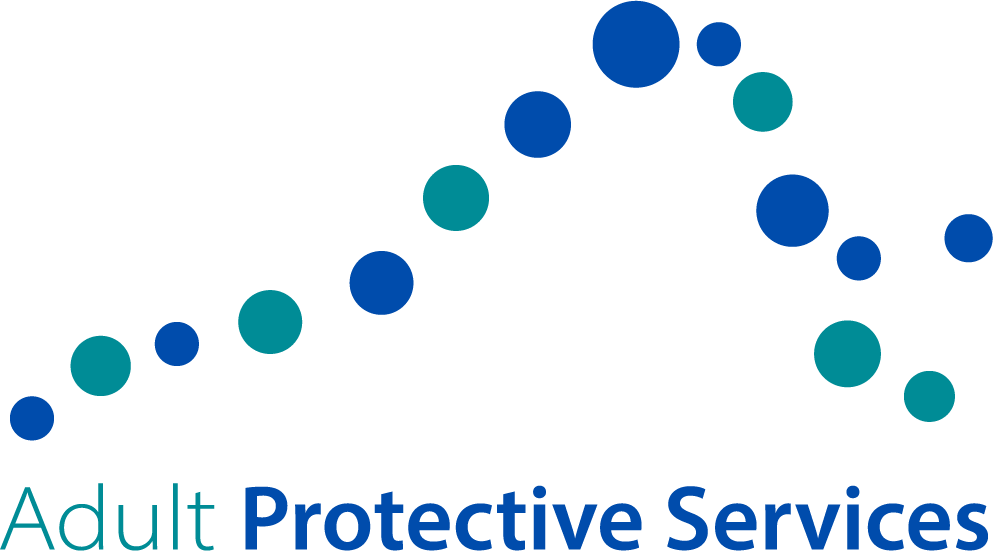 adult protective services logo, a series of dots in the outline of virginia
