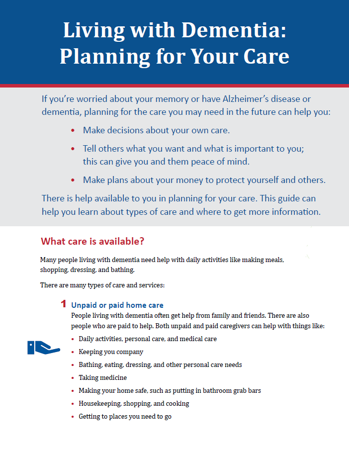 factsheet screenshot: care planning