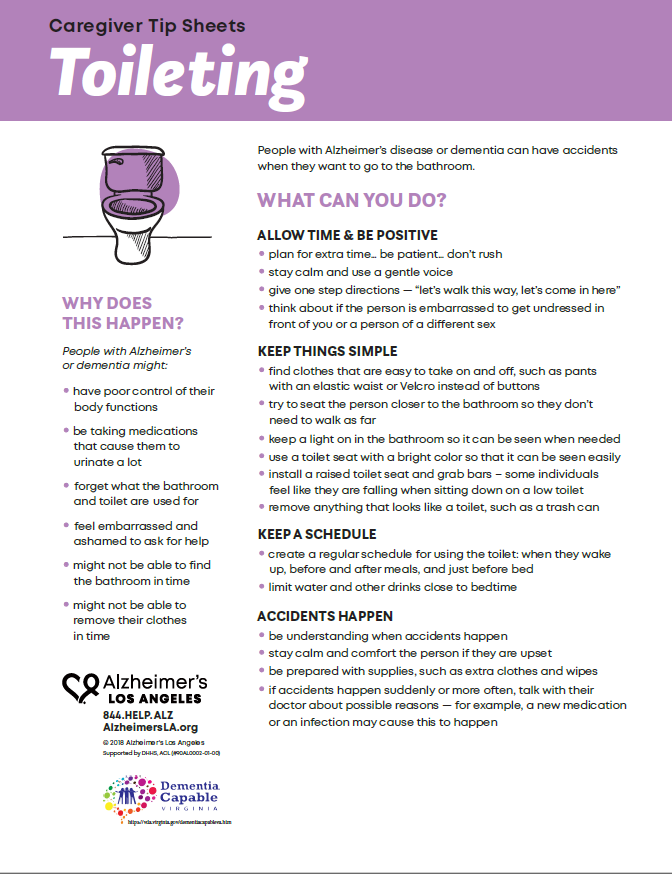 factsheet screenshot: Toileting 